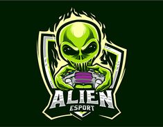 an alien esport logo on a dark background