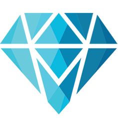 a blue diamond logo on a white background