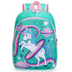 Unicorn Schoolbag for Girls – Pink & Blue Baby Shop Unicorn Print School Backpack, School Backpack With Unicorn Print, Student Backpack With Unicorn Print, Cute Multicolor Unicorn Print Backpack, Cute Unicorn Print Backpack For Back To School, Multicolor Unicorn Print Bag For Students, Unicorn Print Standard Backpack For Travel, Pink Unicorn Print Backpack, Playful Multicolor Unicorn Print Bag