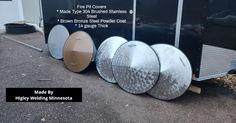 round conical stainless steel fire pit covers. Sandbox, Life Time