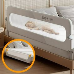 an image of a baby sleeping in a crib that says good night on it