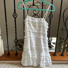 Princess Polly White Molina Dress, Nwt, Perfect Condition, Size 2, Too Small For Me White Ruffle Hem Tiered Dress For Vacation, White Tiered Dress With Ruffle Hem For Vacation, White Sleeveless Tiered Dress For Day Out, White Ruffled Sundress, White Sleeveless Flowy Tiered Dress, White Flowy Sundress With Ruffle Hem, White Flowy Sleeveless Tiered Dress, White Sleeveless Tiered Dress, White Tiered Sundress For Spring