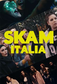 a collage of photos with the words skam it'm italia on them