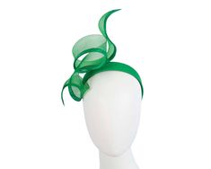 Hand-crafted in the heart of Melbourne by our skillful milliners. Sculptured twists of green crinoline on the headband. A truly unique creation by Fillies Collection to make you look great at Fashion on the Fields at next racing carnival.  Made in Australia  Posh Fillies Collection design  Comfortable headband Elegant Fitted Green Headband, Elegant Green Headband For Races, Green Headband For Royal Ascot Wedding, Elegant Green Hair Accessories For Kentucky Derby, Green Headband For Wedding At Royal Ascot, Green Wedding Headband For Royal Ascot, Elegant Green Headband For Spring, Elegant Green Summer Headband, Green Headband For Royal Ascot Party