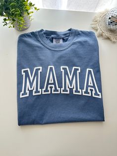 MAMA Tee Puff Print Faith Clothing, Mama Tee, Puff Print, A Hug, Me Time, Lettering Design, Comfort Colors, Everyday Wear, Relaxed Fit