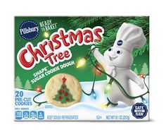 a box of christmas tree sugar cookie dough