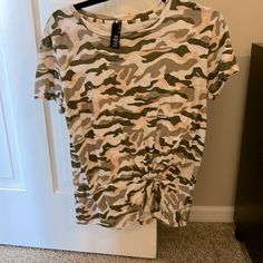 Women’s Camouflage (White, Pink, Green) Tshirt. Size Small, Never Worn. Camouflage Tops With Graphic Print For Spring, Casual Camouflage Tops For Spring, Spring Camouflage Tops With Graphic Print, Casual Camouflage Short Sleeve Tops, Trendy Camouflage Tops For Spring, Casual Camouflage T-shirt For Spring, Trendy Camouflage T-shirt For Summer, Spring Casual Camouflage T-shirt, Trendy Camouflage Crew Neck T-shirt