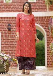 Red Kurti, Ethnic Kurti, Kurti Designs Latest, Fancy Kurti, Pakistani Salwar Kameez, Anarkali Kurta, Kurtis With Pants, Cotton Set