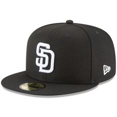 All Black Hat, San Diego Padres Hat, Mlb Logos, 59fifty Hats, New Era Fitted, Black Crown, Black Snapback, Mens Wear, San Diego Padres