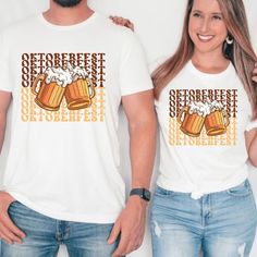 Introducing our spirited Oktoberfest shirt that exudes the joyous atmosphere of the festival! A lively tribute to the heartwarming traditions of Oktoberfest. PRODUCT INFO The Bella Canvas 3001 shirt is a classic and versatile t-shirt made from soft and comfortable material. It has a relaxed fit, making it perfect for everyday wear. The shirt features a ribbed neckline and short sleeves, giving it a timeless and stylish look. It is made from a blend of combed and ring-spun cotton and polyester, m White Screen Print T-shirt For Festival, Festival White Graphic Tee, White Cotton T-shirt For Festival, Festival White Cotton T-shirt, White Cotton Festival T-shirt, White Crew Neck Top For Festival, White Crew Neck Festival Top, White Letter Print T-shirt For Festivals, White Graphic Print T-shirt For Festivals