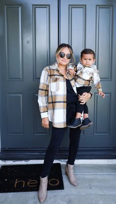 FALL FLANNELS Flannel Shirt Mommy and Me Outfits Mommy - Etsy Mommy And Son Matching Outfits, Matching Mommy Son Outfits, Mother Son Matching Outfits, Mom And Son Matching, Mommy Son Outfits, Son Pictures, Mom And Son Outfits, Fall Photo Outfits, Mommy Son