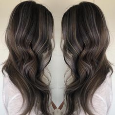 Brown Hair Cool Balayage, Dark Balayage Cool Tone, Milk Tea Babylights, Cool Tone Highlights On Black Hair, Cool Tone Asian Hair, Light Brown Hair On Black Hair, Cool Toned Babylights Brunette, Hair Color For Dark Skin Asian, Hair For Dark Brown Hair