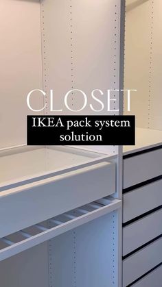 an ikea rack system is shown with the words closed above it