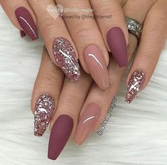 Mauve Nails, French Pedicure, Nagellack Trends, Burgundy Nails, Makeup Hacks, Acrylic Nail Art, Prom Nails, Nail Arts, Gorgeous Nails