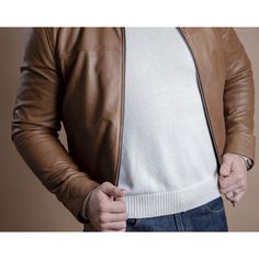 BROWN REAL LEATHER JACKET FOR MEN Classic Brown Biker Jacket, Masculine Leather Jacket For Workwear In Winter, Classic Brown Biker Jacket For Business, Masculine Fitted Leather Jacket, Business Casual Leather Jacket For Fall, Elegant Brown Leather Biker Jacket, Classic Soft Leather Outerwear For Fall, Classic Fall Biker Jacket With Leather Lining, Modern Fitted Brown Leather Jacket