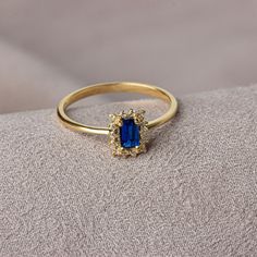 Sapphire symbolizes loyalty, love and longing. It gives positive vitality with the magnificent energy of its color. Our rectangular sapphire stone ring surrounded by real diamonds will add elegance to your hands. It is a ring that you can use both on special occasions and in daily life. It is a beautiful and stylish product that you can gift to yourself and your loved ones. Our necklace compatible with our ring: https://queenjewelryturkey.etsy.com/listing/1442666284/genuine-diamond-rectangle-sap Rectangle Gemstone Ring, Rectangle Sapphire Ring, Rectangular Lab-created Sapphire Rings, Elegant Rectangular Lab-created Sapphire Rings, Sapphire Rectangular Promise Ring, Sapphire Ring With Rectangular Stone For Anniversary, Sapphire Ring With Rectangular Stone And Prong Setting, Rectangular Sapphire Ring With Diamond, Rectangular Sapphire Diamond Ring