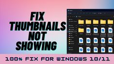 the text fix thumbnails not showing is displayed