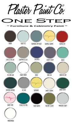 a poster with the words paint co one step painted in different colors and font on it