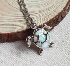 Necklace - Blue Opal Sea Turtle Necklace Spiritual Pendant Jewelry For Best Friend Gift, Spiritual Pendant Jewelry As Best Friend Gift, Silver Turtle Necklace For Gift, Spiritual Turtle-shaped Jewelry Gift, Silver Turtle Jewelry For Gifts, Spiritual Turtle Shaped Jewelry Gift, Silver Turtle Jewelry Gift, Turtle Shaped Sterling Silver Jewelry Gift, Sterling Silver Turtle Necklace For Gifts