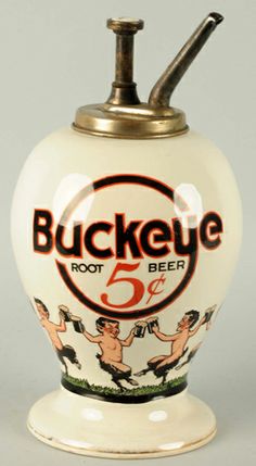 an antique buckeye root 5 beer bottle