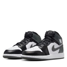 Leather upper Air cushioning Foam midsole Rubber outsole Color: Black/Iron Grey/White Style: DQ8423-001 Black And Grey Jordans, Jordan 1 Mid Grey, Nike Dunk Low Sp, Air Jordan 1 Mid Gs, Grey Jordans, Jordan 1 Black, Jordan Grey, Air Jordan 12 Retro, Jordan 12 Retro