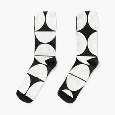 Super soft all-over printed knit socks with extra cushioning in the sole. Suitable for men and women. Mid-Century Modern Pattern No.2 - Black and White Concrete // geometric pattern design made with black and white concrete textures Mid Century Modern Patterns, Concrete Texture, Geometric Pattern Design, White Concrete, Modern Pattern, Socks For Sale, Knitting Socks, No. 2, Color Patterns