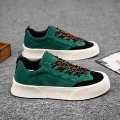 Vipkoala Low cut Breathable Casual Men's Shoes Rubber Sole Harajuku Gr – vipkoala Canvas Sneakers Men, Fringe Shoes, All Black Shoes, Green Flats, Skateboard Shoes, Brogue Shoes, Brown Sneakers, High Quality Shoes, Classic Shoes