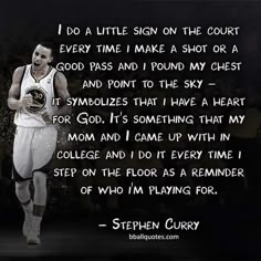 stephen curry quote on basketball player in white uniform and black background with an image of him