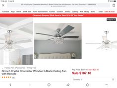 the ceiling fan is on sale for $ 599 at costcounte com