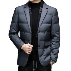 Season:Winter; Fabric:Cotton Blend; Sleeve Length:Long Sleeve; Look After Me:Machine wash; Gender:Men's; Style:Casual; Elasticity:Micro-elastic; Occasion:Business,Daily; Outerwear Length:Regular; Placket:Single Breasted Two-button; Fit Type:Regular Fit; Function:Warm; Pattern:Solid Color; Design:Pocket; Neckline:Peaked Lapel; Outerwear Type:Blazer; Front page:WE; Listing Date:12/24/2021; Production mode:External procurement; Bust:; Length:; Shoulder Width:; Sleeve: Casual Blazer, Jackets Online, Home Wedding, Blazer Suit, Blazer Jacket, Black And Grey, Men Casual, Cotton Blend, Solid Color