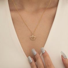 "★14K Solid Gold Cross Crown Necklace, 925 Silver Cross Crown Necklace, Dainty Princess Crown Ring, Mother's Day Gift, Valentine's Day Gift★ ✔ FEATURES: -Gold KT: 14K Solid Gold and 925 Silver -Colors: 925 White Gold, 925 Rose Gold, 925 Yellow Gold, 14K White Gold, 14K Rose Gold, 14K Yellow Gold -Chain Lengths: 14\", 16\", 18\", 20\", 22\" -Chain Widths: 0.7mm -Chain Style: Box ✔ SHIPPING: -Ready to Ship in 1-3 Business Days -FREE shipping on all orders -Packed in a labeled gift box -The perfect birthday or holiday (Christmas, Hanukah, valentines day...etc.) gift! -We ship globally ✔ MY SHOP: Check out my shop https://www.etsy.com/shop/ErsJewelryDesign Or, Go Directly to My Sections: - Rings - https://etsy.me/3BsB1ei - Necklaces - https://etsy.me/3nDGV7C ✔ CARE INSTRUCTIONS: Providing high Crown Necklace Princess, Gold Crown Necklace, Princess Crown Ring, Crown Ring Princess, Crown Pendant, Crown Necklace, Gold Mangalsutra, Mens Bracelet Silver, Style Box