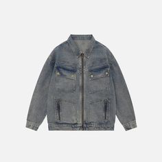 Crafted from a blend of cotton and polyester, this Oversized Washed Solid Denim Jacket features a timeless turn-down collar and a classic zipper closure that exudes elegant style. Its luxurious craftsmanship and impeccable thickness ensures a comfortable fit. DETAILSMaterial: Polyester, CottonCollar: Turn-down CollarClosure Type: zipperThickness: Standard Aesthetic Outfits Y2k, 90s Y2k Fashion, Trendy Outerwear, Flowy Summer Dresses, 90s Hip Hop Fashion, Streetwear Mode, Oversized Streetwear, Winter Outfits Men, Oversized Denim Jacket