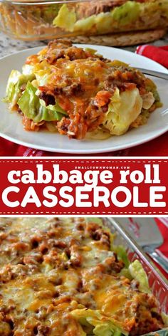 this cabbage roll casserole is loaded with meat, cheese and lettuce