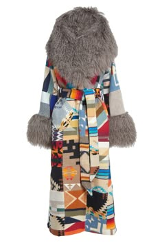 Made to order: Allow 5-7 business days to ship Full-length unlined duster with a fur-lined hood, fur cuffs, lined raglan sleeves, waist tie belt with loops and lined patch pockets. Napped Pendleton blankets: 82% Wool, 18% Cotton. Wool Cashmere facings and silk Rayon peachskin lining. Deep Taupe Mongolian Fur is a shaggy long hair Mongolian sheep shearling. Constructed from re-worked blanket remnants, each Patchwork Duster is unique. Pendelton Blankets, Lindsey Thornburg, Pendleton Blankets, Shaggy Long Hair, Pendleton Blanket, Mongolian Fur, Fur Cuffs, Sweat Dress, Hooded Cloak