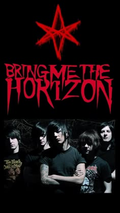 bring me the horizon concert poster with red star on black background and text reading bring me the horizon