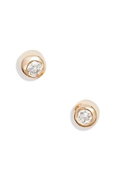 Glittering diamonds are housed in bubbly bezels to give these 14-karat gold studs the right amount of shine. Total diamond weight: 0.06ct. 14k gold/diamond Made in Canada >Diamond Guide Classic Diamond Earrings With Diamond Eyes For Formal Occasions, Elegant 14k Gold Earrings With Diamond Eyes, Formal 14k Gold Earrings With Diamond Eyes, Classic 14k Gold Earrings With Diamond Eyes, Elegant 14k Gold Diamond Earrings With Diamond Eyes, Classic Gold Earrings With Diamond Eyes, Elegant 14k Gold Earrings With Bezel Setting, 14k Gold Bezel Set Diamond White Earrings, Yellow Gold Cubic Zirconia Earrings With Bezel Setting