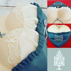 there is a cake made to look like a woman's bra with lace on it