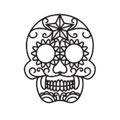 a drawing of a sugar skull