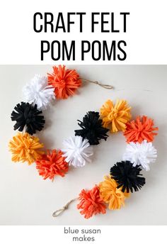 Learn how to make these big, fluffy pom poms out of craft felt. No pom pom maker necessary! Turn them into a festive garland for any holiday.