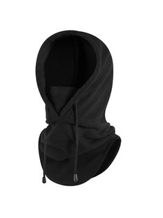 Men Hats, Men's Outdoor Fleece Warm Scarf Hat Windproof Hooded Hats For Outdoor, Solid Winter Sports Hats, Outdoor Windproof Hooded Hats, Fleece-lined Solid Balaclava For Outdoors, Cycling Cap, Warm Scarf, Scarf Hat, Hats For Men, Exterior