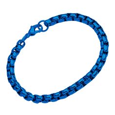 PRICES MAY VARY. DESIGN - stylish round box bracelet for men & women, this stainless steel chain bracelet in blue designed with special box links fabricated together to form beautiful geometric chain. high polished shiny smooth surface makes it comfortable to wear and gives it a modern and elegant look, along with optimal 5mm thickness and length range from 6.5 to 29 inches, this bracelet is a winner! OCCASION - our unique rolo chain bracelet for women can be dressed up or down for any occasion, Chain Bracelet For Women, Business Event, Round Box, Branded Gifts, Bracelet For Men, Layered Bracelets, Creative Jewelry, Rolo Chain, Bracelet For Women