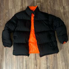 Men’s Black & Orange Nike Lab Puffer Neon Orange + Black In Good Condition Tag Size Men’s Large Perfect Fall/Autumn Winter Jackets It’s Very Warm #Nike #Pufferjackets #Winterjackets #Nikepufferjackets #Nikepuffer Neon Orange, Black Orange, Fall Autumn, Puffer Jacket, Black Nikes, Orange Black, Nike Jacket, Nike Men, Autumn Winter