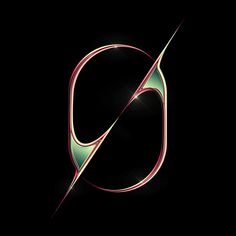 the letter q is made up of pink and green lines