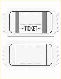 two white tickets with the word ticket on each one and an arrow in the middle