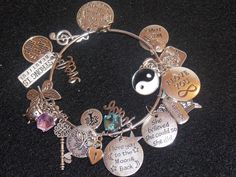 Beautiful silver bangle charm bracelet with assorted charms Bangle Bracelets With Charms, Silver Bangles, Arm Band, Charms, Jewelry Bracelets, Bracelet, Bangles, Beauty Book, Charm Bracelet