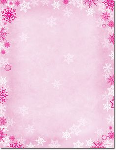 a pink background with snowflakes on it