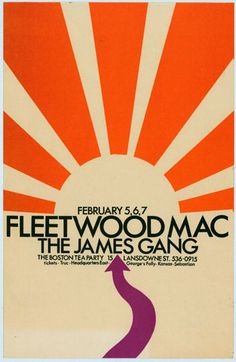 the poster for fleetwood mac's upcoming show, featuring an image of a winding road