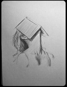 a drawing of a person with a graduation cap on their head