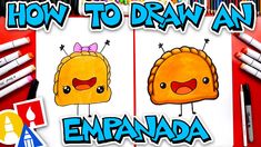 how to draw an empanada with colored pencils and crayon markers