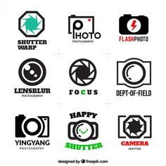 the logos for photographers are designed in black and white